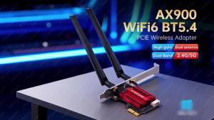 Fenvi | WiFi 6 AX900 PCI-E Adapter BT 5.4 900Mbps 802.11AX Dual Band 2.4G/5GHz 8cm Low Bracke Wireless Network Card For PC Windows 10/11