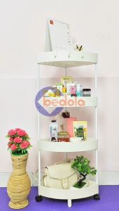 Rak mandi triangle rak dapur plastik rak troli rak susun serbaguna keranjang penyimpanan portable 4 susun dengan roda