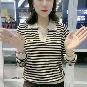 QIAOXIZI | Loose Belly Covering Slimming Womens Long Sleeve T-shirt