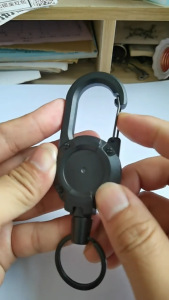 Outdoor Automatic Retractable Steel Wire Rope Anti-Theft Tactical Keychain Retractable Hook Tool Camping Rebound Anti-Loss Keychain