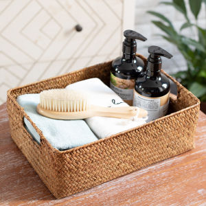 Simple Handwoven Living Room Desktop Storage Basket Snack Storage Basket Japanese Style Storage Box Kitchen Organizer