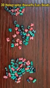 20/60pcs Fly Tying Beads 3D Holographic Housefly Eye Beads Double Dragonfly Eye Beads Rainbow Hue Fishing Fly Tying Materials