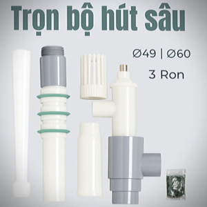 Trọn bộ hút sâu PVC ĐẠI ÁNH SÁNG phi 49 60 ren 34 bộ hút giếng 3 ron