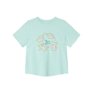 NIHAOKANONG | Áo Thun Bông Cotton Lỏng có Thêu Hình Chó Sơ Sinh