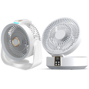 【New Arrival】 USB Charging Foldable Table Fan 4 Gear with LED Light Electric Fan Circulator Low Noise Folding Desk Fan for Home Office