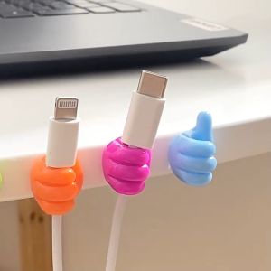 Set 10 Móc dán tường treo đồ đa năng kẹp giữ cáp sạc tai nghe hình bàn tay nhiều màu sắc dễ thương tiện dụng-HAUSE