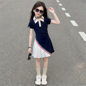 AINAO | School Uniform Style Thin Polo Dress For Girls