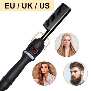 Dry And Wet Straight Hair Curling Copper Comb Bangs Straight Hair Electric Heating Curling Comb Hair Comb