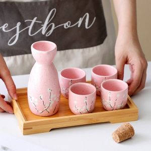 Japanese Style Ceramic Rice Wine Set Small Ceramic Cup for Home And Restaurant White Wine Cup Japanese Burned Wine Pot Yellow Wine Drinking Cup