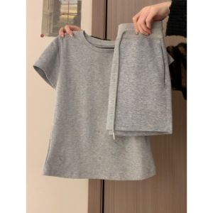 Fashionable Casual Womens Two-Piece Set Sweet Spicy Slimming Summer Outfit Korean Style Streetwear Sporty Leisure Ensemble