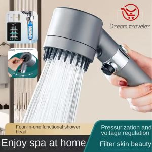 4 Modes Shower Head High Pressure Showerhead One-Key Stop Water Massage Shower Head With Filter Element Bathroom Accessories