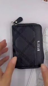 Couples multifunctional accordion small card holder zipper style