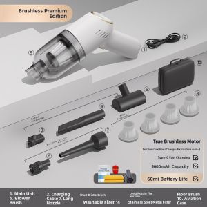 「China Plug」HELLOLEIBOO | Wireless Handheld Vacuum Cleaner High Suction Power Gap Cleaning Home开荒 Window Desktop Dust-Free Environment