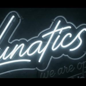 Custom LED Neon Sign Board | "Lunatics" Storefront Sign Personalized Business Logo Open Sign for Vape Shop Bar Cafe