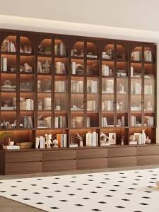 Modern Walnut Real Wood Storage Cabinet