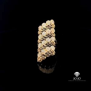 N166 Nhẫn nữ thiết kế bản chữ nhật dạng tấm- khắc kim tiền sang trọng đẳng cấp JOJO