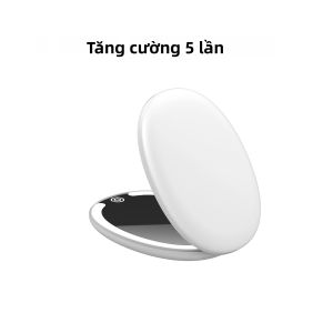 Gương Trang Điểm Cầm Tay LED Có Đèn Độ Phóng Đại 6x Gương Du Lịch Hai Mặt Mini Có Đèn Chiếu Sáng Thiết Kế Khung Nhỏ Gọn