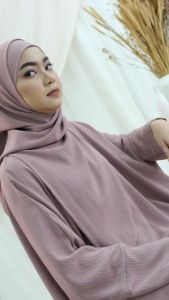 HAURABELLE LONG TOP  SANDY BLOUSE TUNIC IRONLESS BAGGY STYLE LOOSE TOP LABUH