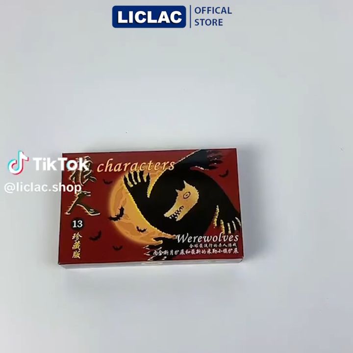 Bộ bài Ma Sói Characters gồm 72 lá chất liệu giấy cứng, Đồ chơi Boardgame Werewolves có hộp đựng chắc chắn và tiện lợi - LICLAC