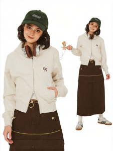 JNXS | Áo Hoodie Phong Cách Đại Học Mỹ Cổ Điển Cho Nữ Form Rộng
