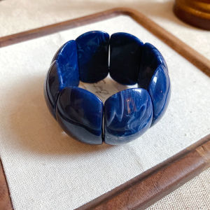 Vintage Smudging Chunky Bangles Geometric Square Splicing Bracelets for Women Men Personality Acrylic Bracelet Hand Jewelry W