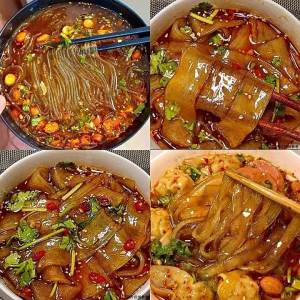 Night Snack Sichuan Spicy Sweet Potato Noodles in Bucket