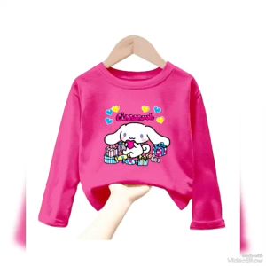 Atasan Kaos Anak Perempuan Lengan Panjang CINNAMOROLL Usia 1-12 Tahun