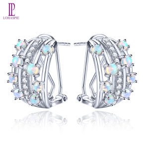 Lohaspie Jewelry Real 1.2 Carats Opal Stone Original Clip Earrings Natural Opal Clip Earring Opal Gemstone Clip Earring Opal Earring For Women Jewelry