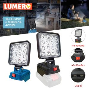 สำหรับแบตเตอรี่ Makita 14.4V-18V Li-ion ไฟฉายแบบพกพาสำหรับใช้งานกลางแจ้ง ไฟ LED ไร้สายขนาด 4 นิ้ว ไฟทำงาน ไฟแคมป์ปิ้ง ไฟฉุกเฉิน