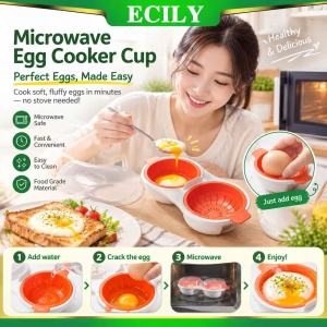 DỄ DÀNG🔥mới nâng cấp🔥Lò vi sóng chảo rán trứng cốc đôi nồi hơi hấp không chứa BPA tiện ích nhà bếp cho bữa ăn sáng lành mạnh dễ lau chùi khuôn nhựa