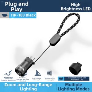 SMILING SHARK | Portable USB-C Mini Flashlight Keychain