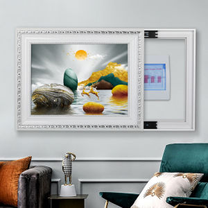Modern Minimalist Living Room Decorative Painting Conceal Electric Meter Box Main Switch Luxury Hanging Artwork No Punching Required