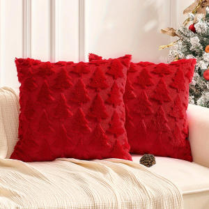 1/2/3pcs Christmas Romantic Throw Pillow Cover Plushh Stamping Waist Cushion Cover Decor Home Decorative Pillowcas