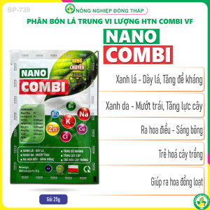 [COMBO 4 GÓI] Phân Bón Lá Trung Vi Lượng HTN Combi VF – NANO COMBI – Vàng Chuyển Xanh (Gói 25g)