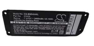 Cameron Sino Battery for Bose Soundlink Mini 1 Model 063404 - Lithium-ion Battery Pack - 7.4VDC - 3400mAh/25.16Wh - Black - Model No: CS-BSE404XL - Part No: 7-63404