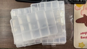 Kotak Penyimpanan Manik / Kotak Sekat Plastik Bening 10 12 25 24 / Kotak Penyimpanan Obat