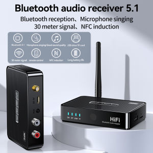 DISOUR Bluetooth 5.1 Audio Receiver NFC 3.5mm AUX/RCA/USB U-Disk/TF/6.5 Micrphone Karaoke Singing HIFI Stereo Music Wireless Adapter For Speaker Car Kit Amplifier