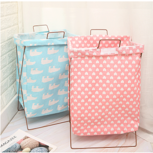 ถังผ้ามัดย้อมกันน้ำขนาดใหญ่สำหรับใส่เสื้อผ้าสกปรก ถังใส่ของสำหรับใช้ในบ้านสไตล์ยุโรป ผลิตจากผ้าฝ้ายลินิน