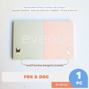Kertas Memo Pad Notepad 2 Kolom 48 Lembar Persegi Panjang Warna Pastel Hias Dekorasi Kreatifitas Media Tulis Anak Bergambar Hewan Panda Anjing Pinguin Rubah Beruang Animal Pet