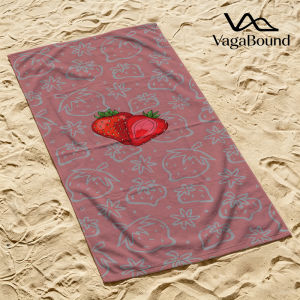 Strawberry Doodle Quick Drying Beach Towels Ultra Lightweight Fast-drying Super Absorbent It is a must-have item for summer