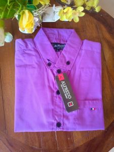 KEMEJA AYAH DAN ANAK 3-14TH WARNA LAVENDER CATTUN PREMIUM