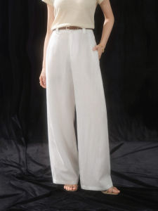 Linen Ramie Loose Culottes Long Trousers Drapey