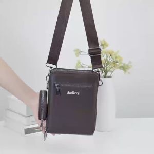 JOANNA BAG #8816 KOREAN CHIC LEATHER FASHION 4-ZIPPER SHOULDER CROSSBODY BAG WITH SMALL POUCH FOR MEN