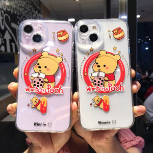เคสโทรศัพท์นิ่มลายการ์ตูนน่ารักวินนี่ช้อนส้อมมีดหมีพูห์เคสโทรศัพท์มือถือแม่เหล็กสำหรับ iPhone 14 Pro Max 14 Plus 13 Pro Max 12 Pro Max ฝาหลังสำหรับ iPhone 11 Pro Max ฝาหลัง