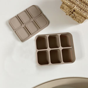 Baby Ice Cube Tray Silicone with Lids Flexible Ice Molds for BeveragesBaby Food Storage Mould BPA-free