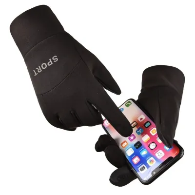 Waterproof Warm Fleece Lined Touchscreen Cycling Gloves Full Finger Outdoor Sports Climbing Autumn Winter Bicycle Riding Gloves