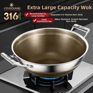 RONGCHUAN | Titanium Non-stick 316 Stainless Steel Frying Pan