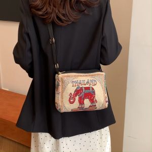 Grosiran Omygoose Tas Selempang Wanita / Sling Bag Wanita / Tas Bahu Wanita / Tas Motif Gajah / Tas Kanvas / TFW 0276