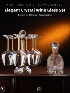 FLOWER MOO | Crystal Glass Burgundy Decanter Set