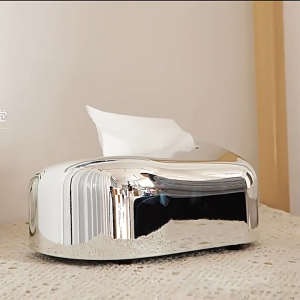 กล่องใส่ทิชชู่ เรียบหรู เงางาม สวยงาม ดีไซน์มินิมอล พร้อมส่ง